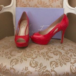 4” heel red peep toe Marc Fischer 7M